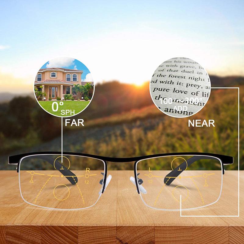 2026 Intelligent Zoom Progressive Multi-Functional Reading Glasses Women Men Multifocal Anti-Blue Light Hyperopia Eyeglasses