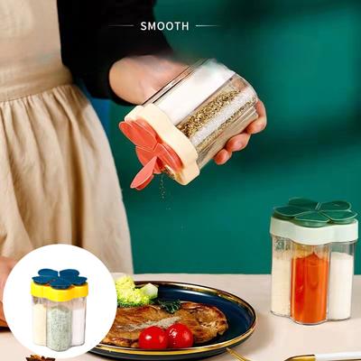 5-in-1 Gewürzglas Luftdichter Reise-Gewürzbehälter Klar Leicht zu reinigen Tragbar Praktischer Gewürzbehälter Camping-Gadget