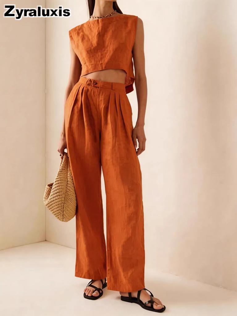 New Women's Summer Breathable Comfortable Crew Neck Loose Casual Set