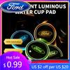 New 2026 Car Sticker For Ford 1/2pcs Car USB Charging Luminescent Cup Pad Interior Atmosphere Lamp For Ford Focus 2 3 mondeo mk3