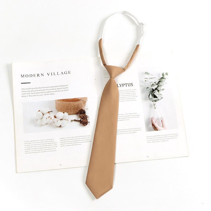 Brown Retro Striped Bow Tie for Women - Japanese Academy Style