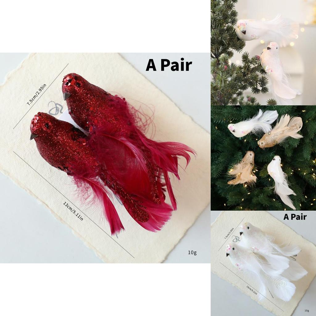 Christmas Tree Ornament Set With Foam Birds For Holiday Decorations And Seasonal Display