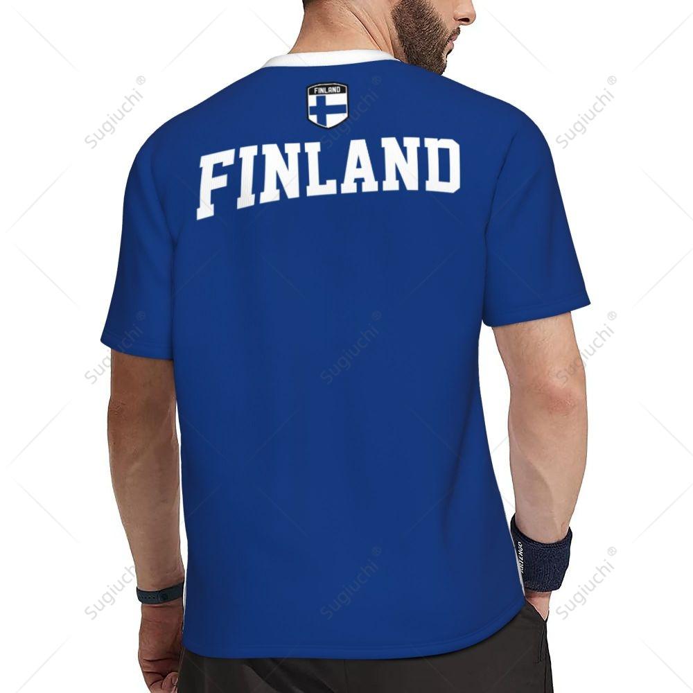 Exclusive Design Finland Flag Grain 3D Printed Men For Running Bike Soccer Tennis Fitness Sports Tshirt Mesh Fans Short T-shirt