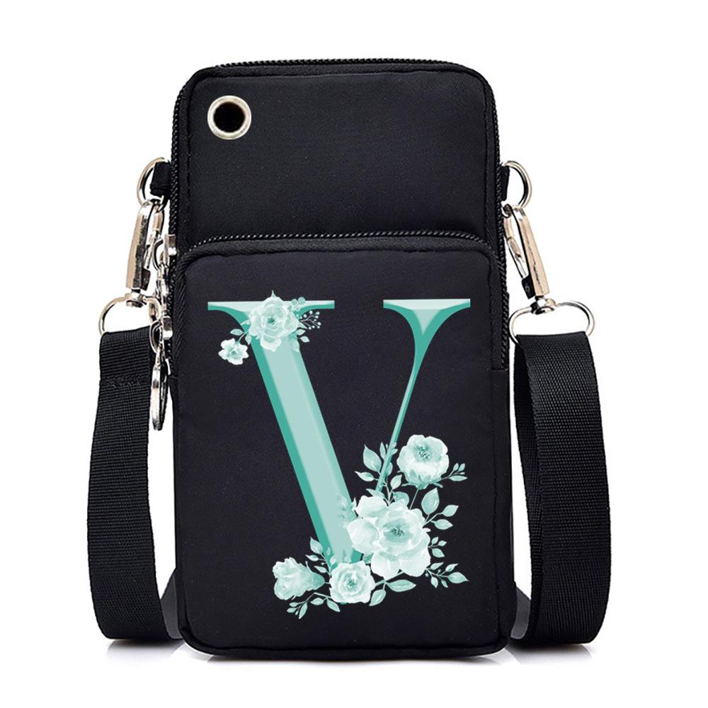 Crossbody Bag 26Alphabet Printed Letters Trend Shoulder Bag Mobile Phone Change Bag
