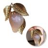 Decorative Brooch Strawberry Gold Leaves Crystals For Jacket Fashionable