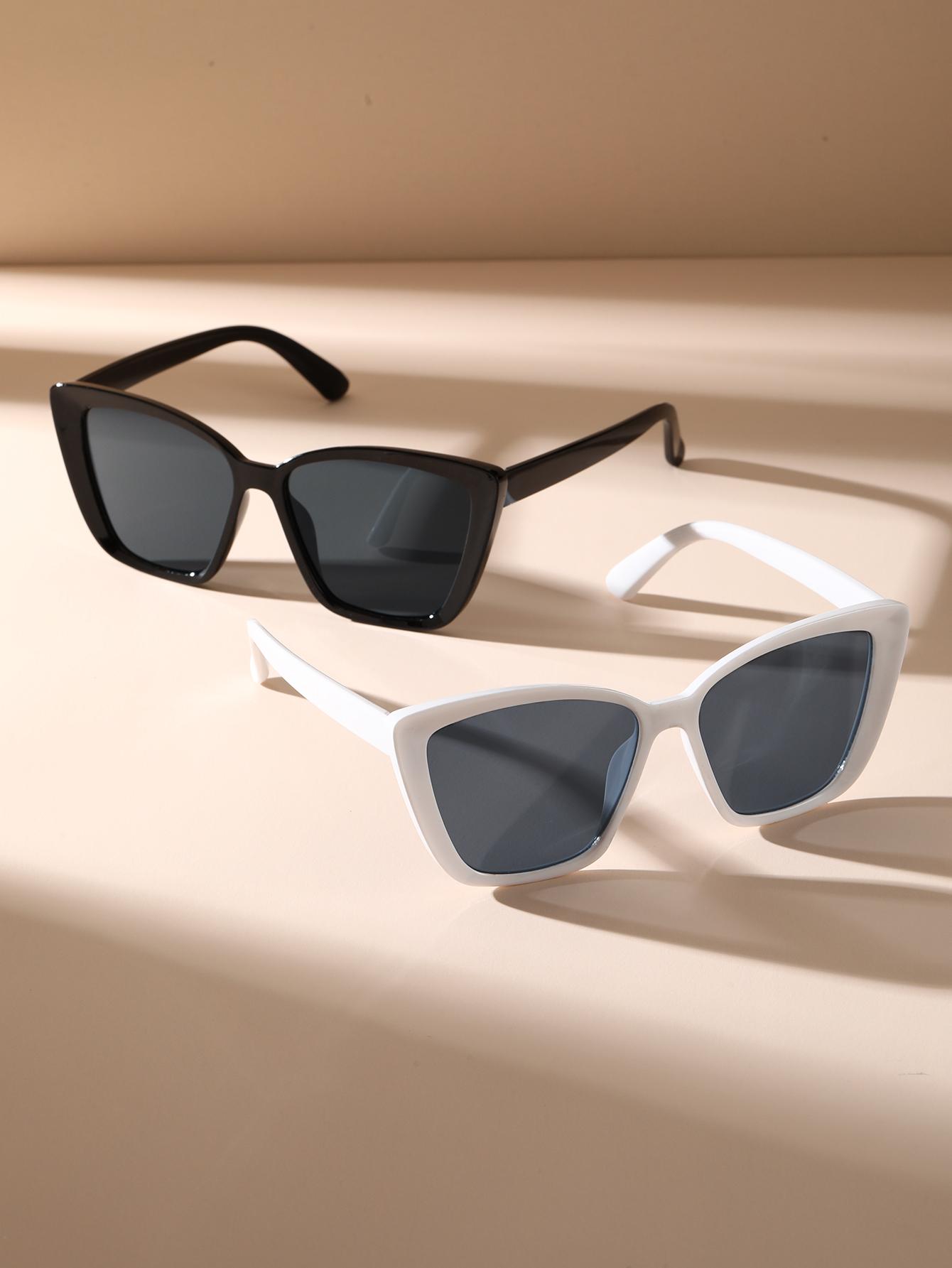 2/3 PCS Fashionable Oval Plastic Spectacle Frame Frame Versatile Street Photo Sun Glasses Glasses For Travel Vacation