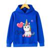 Autunno Inverno Carino Stampa Unicorno Felpa con Cappuccio Bambini Top Moda Sportiva Manica Lunga Casual Ragazzi Ragazza Pullover Felpa per Bambini Cappotti
