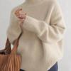 Herbst und Winter Dicke Abteilung Rollkragen Damen, Locker Vielseitiger Strickpullover Fauler Wind Unterhemd Außerhalb Tragen Weiblich
