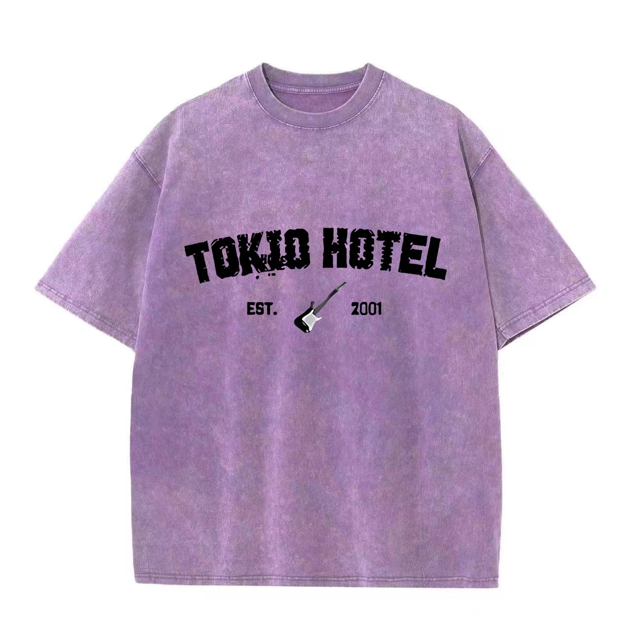 

Ретро-стираемая винтажная футболка Rock Band Tokio Hotel Футболка Kaulitz Мужская модная повседневная толстовка-пуловер Мужская женская футболка M