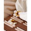 Yhpup Stainless Steel Minimalist Elegant Imitation Pearl Earrings Charm Sweet Romantic 18k Gold Color Women Fashion Jewelry Gift