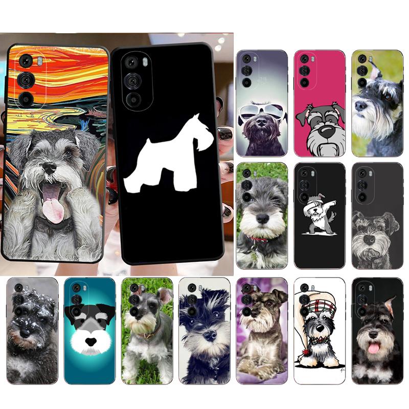 Phone Case For Motorola Edge 50 40 Pro 60 50 40 30 Ultra Neo Fusion Moto G85 G72 G53 G54 G84 G13 G32 Schnauzer Puppy Dog Art