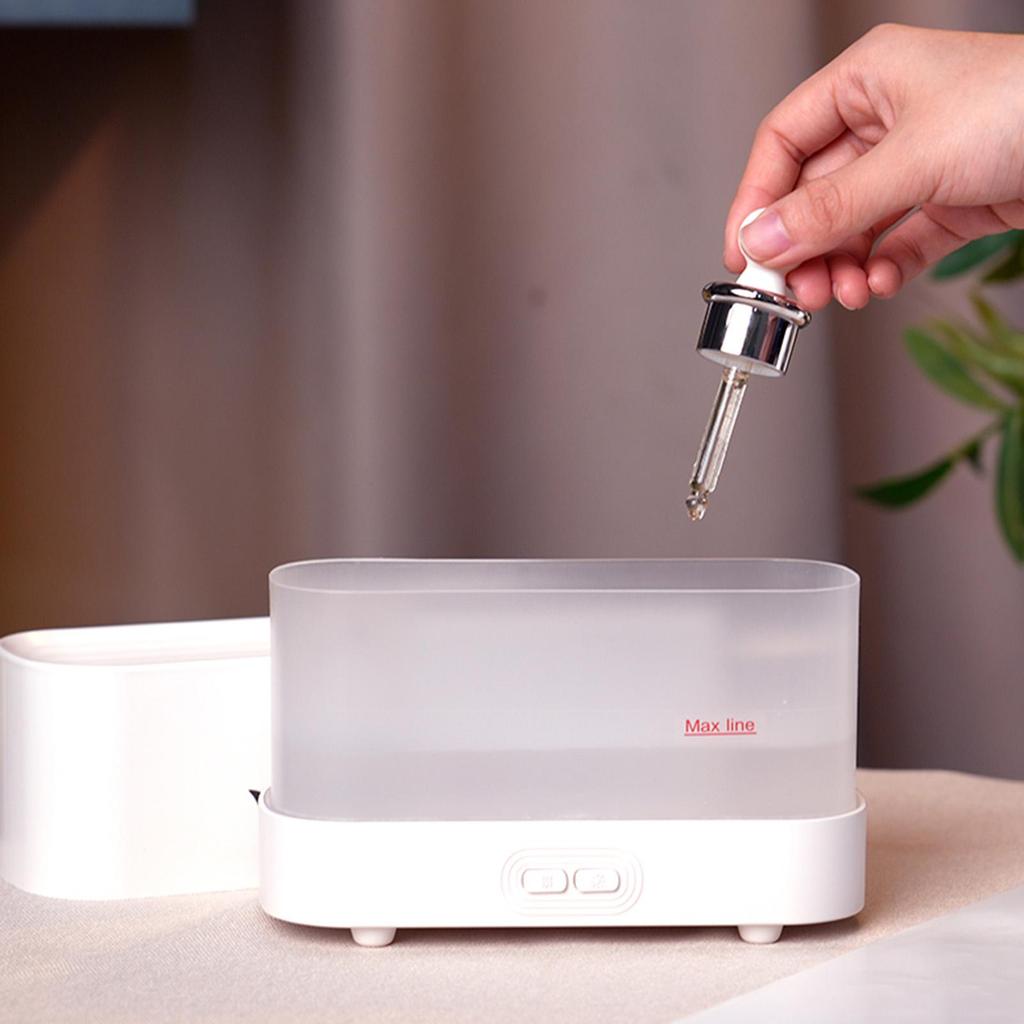 Flame Aroma Diffuser with Light Auto Shut Off for Yoga Tabletop Indoor White