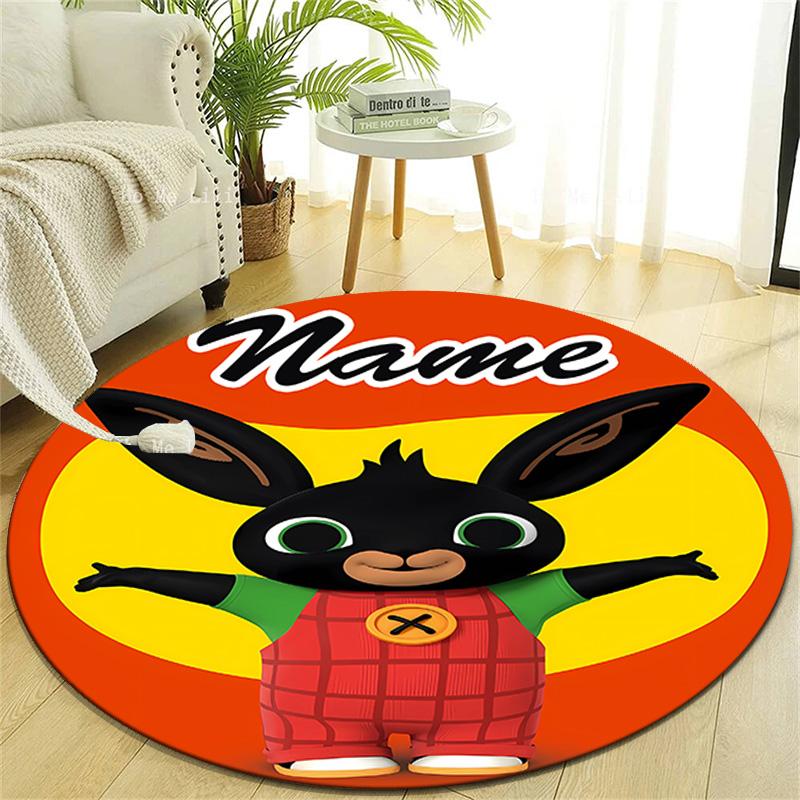 Personalized B-Bing Bunny Round Chair Office Rug - Perfect for Mat, Office Chair & More - Ideal Gift for Birthdays and Holidays