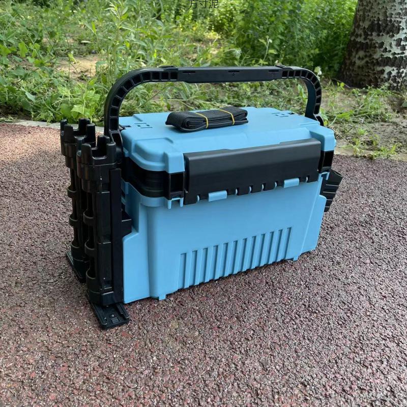 Multifunctional Large Capacity Fishing Gear Storage Box with Rod Holder