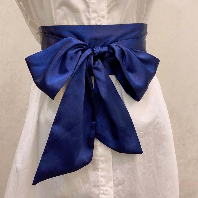 Elegant Adjustable Waist Belt with Glossy Straps – Multi-Use Fashion Accessory Long Wide Silk Scarf