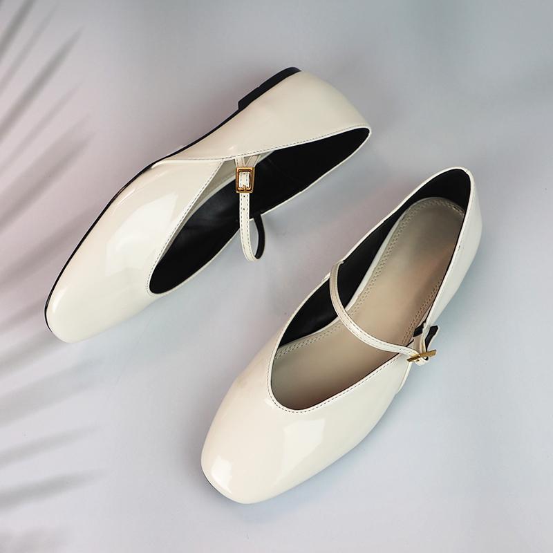 Summer Women's Mary Jane Shoes Shallow Buckle Strap Soft Sole Leisure High Quality Walking Outside Ladies Ballet Flats