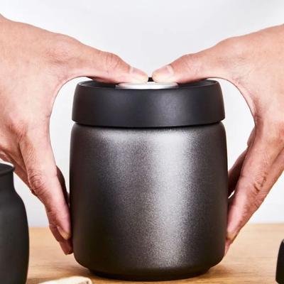 Edelstahl Kaffeebohnen Vakuumversiegelter Krug 400 800 1200ml Frisch Halten Lebensmittel Aufbewahrungsbehälter Große Kapazität Teedose Küche