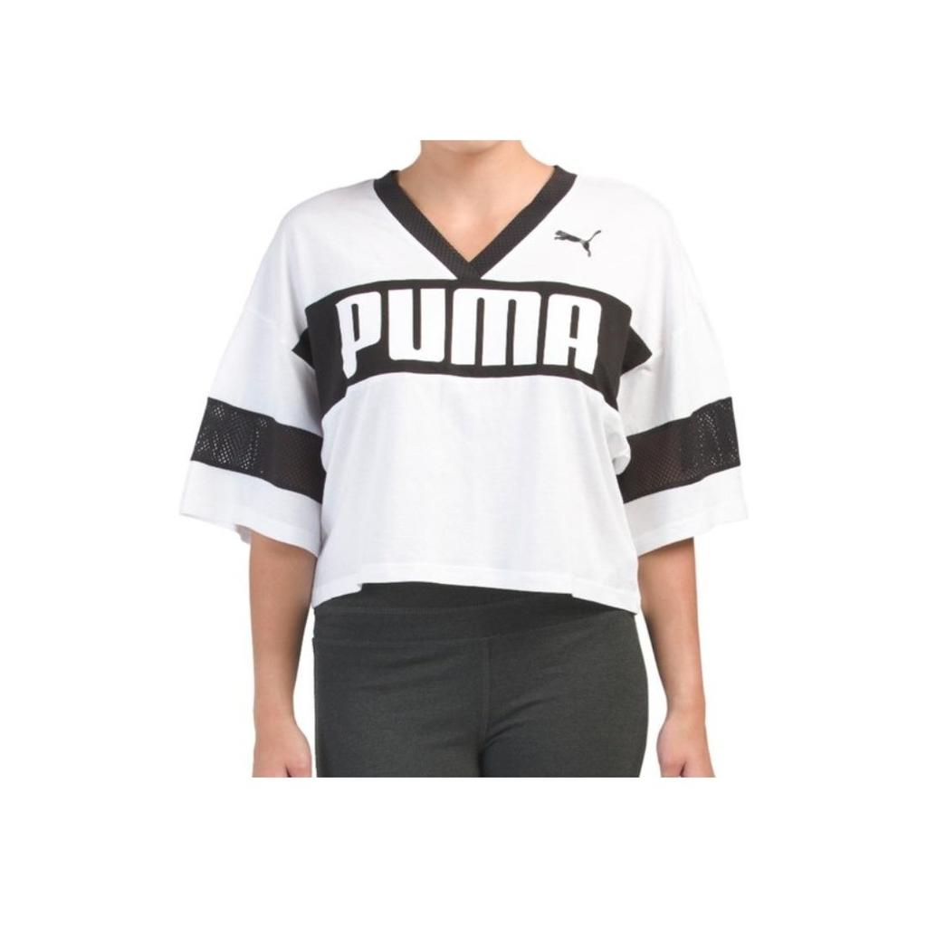 Puma Urban Sports Short Sleeve Crop Top Women Tops White 851952-02