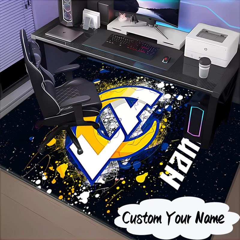 Custom Name Los Angeles Team Spirit Rug for Living Room, Game Rooms, Office, Bedroom, Floor Mat Playful Design, Fan Gifts Christmas Decor