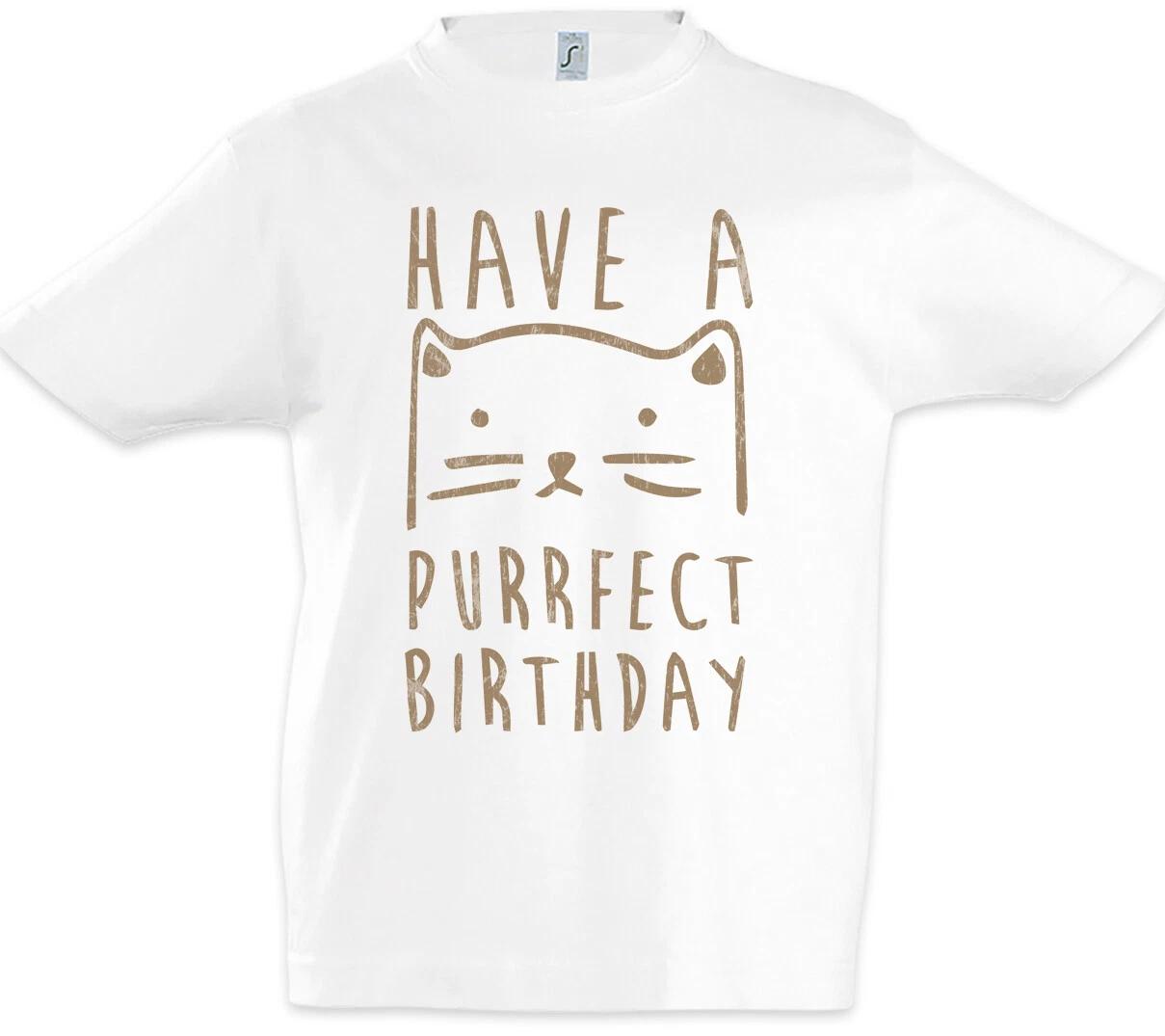 Have A Purrfect Birthday Kids Boys T-Shirt Cat Cats Cat Cats Birthday- 100
