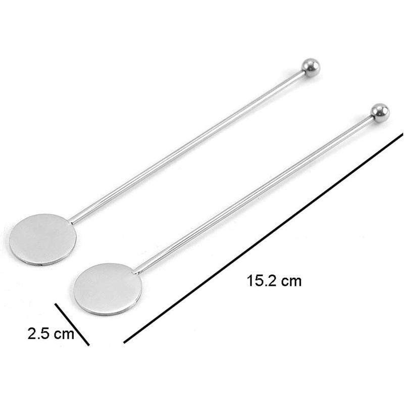 5Pcs Stainless Steel Cocktail Drink Mixer Bar Stirring Mixing Sticks Muddler Ladle Stirrer Swizzle Sticks Coffee Stirring Sticks