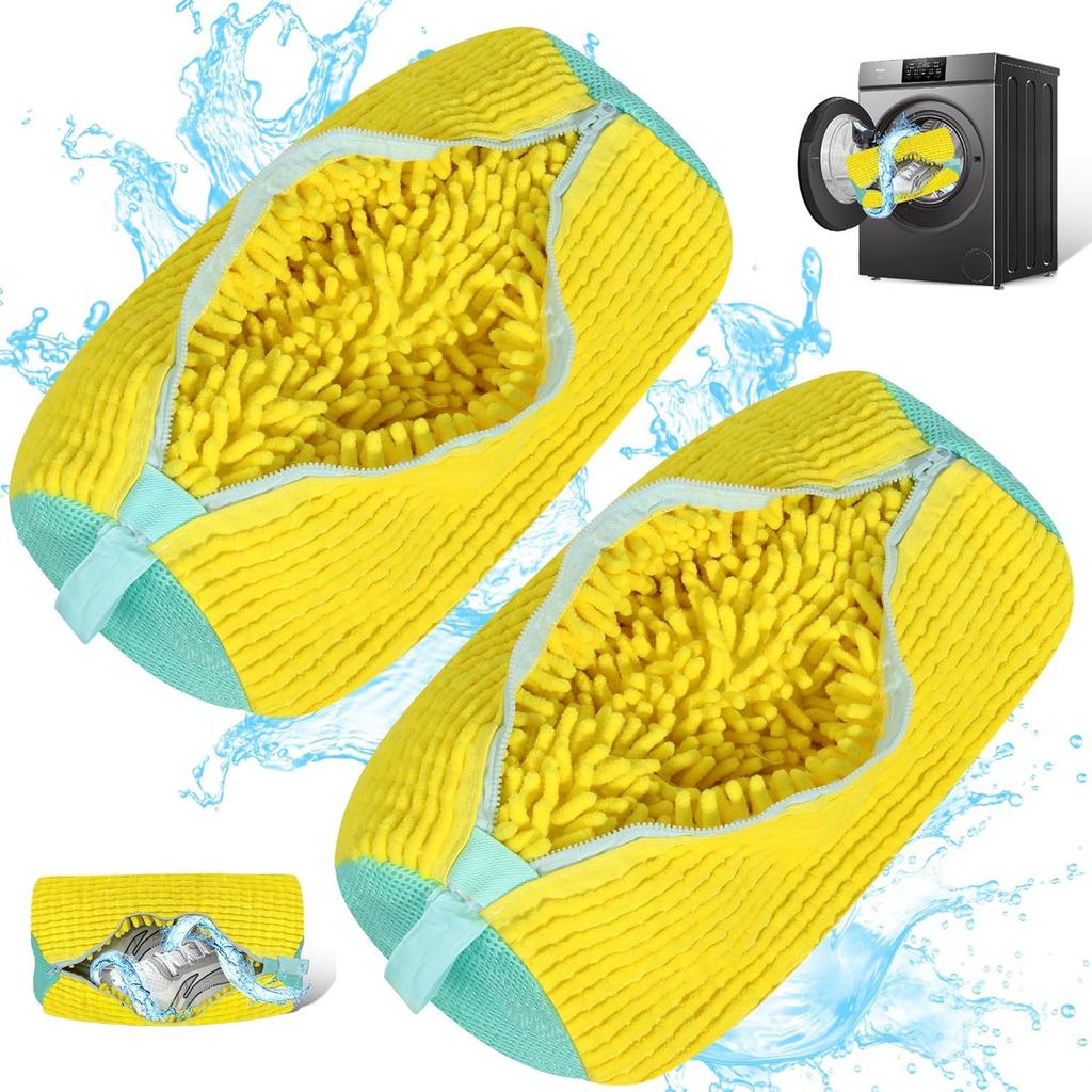 Shoe Washing Machine Bag Chenille Laundry Mesh Pouch Reusable Sneaker Cleaning Zipper Bag
