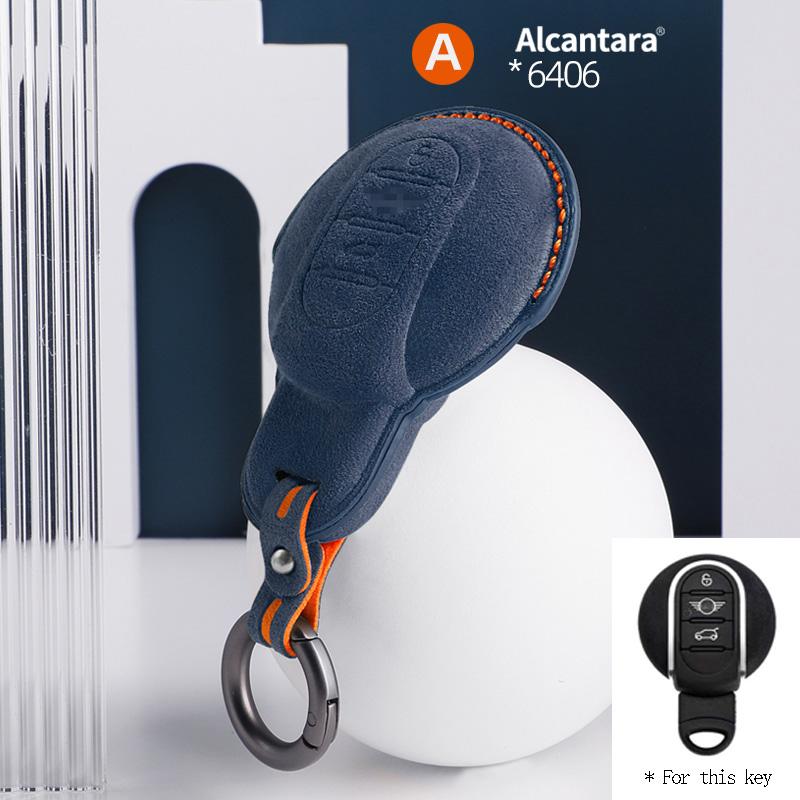 Alcantara Suede Car Key Case Cover For BMW Mini COOPERS ONE JCW CLUBMAN F56 F55 F54 F57 F60 R55 R56 R57 R58 R59 R60 S Roadster