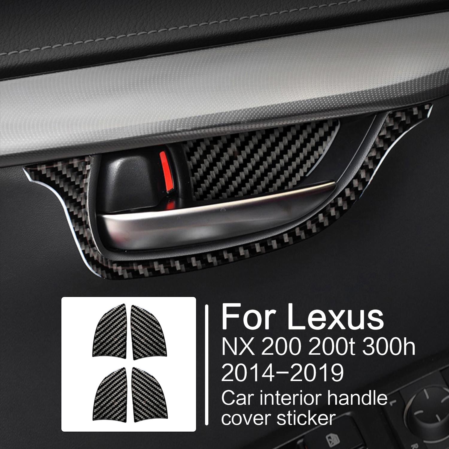 

For Lexus NX 200 200t 300h 2014- Car Inner Handle Cover Trim Stickers Decal Auto Interior Accessories Carbon Fiber