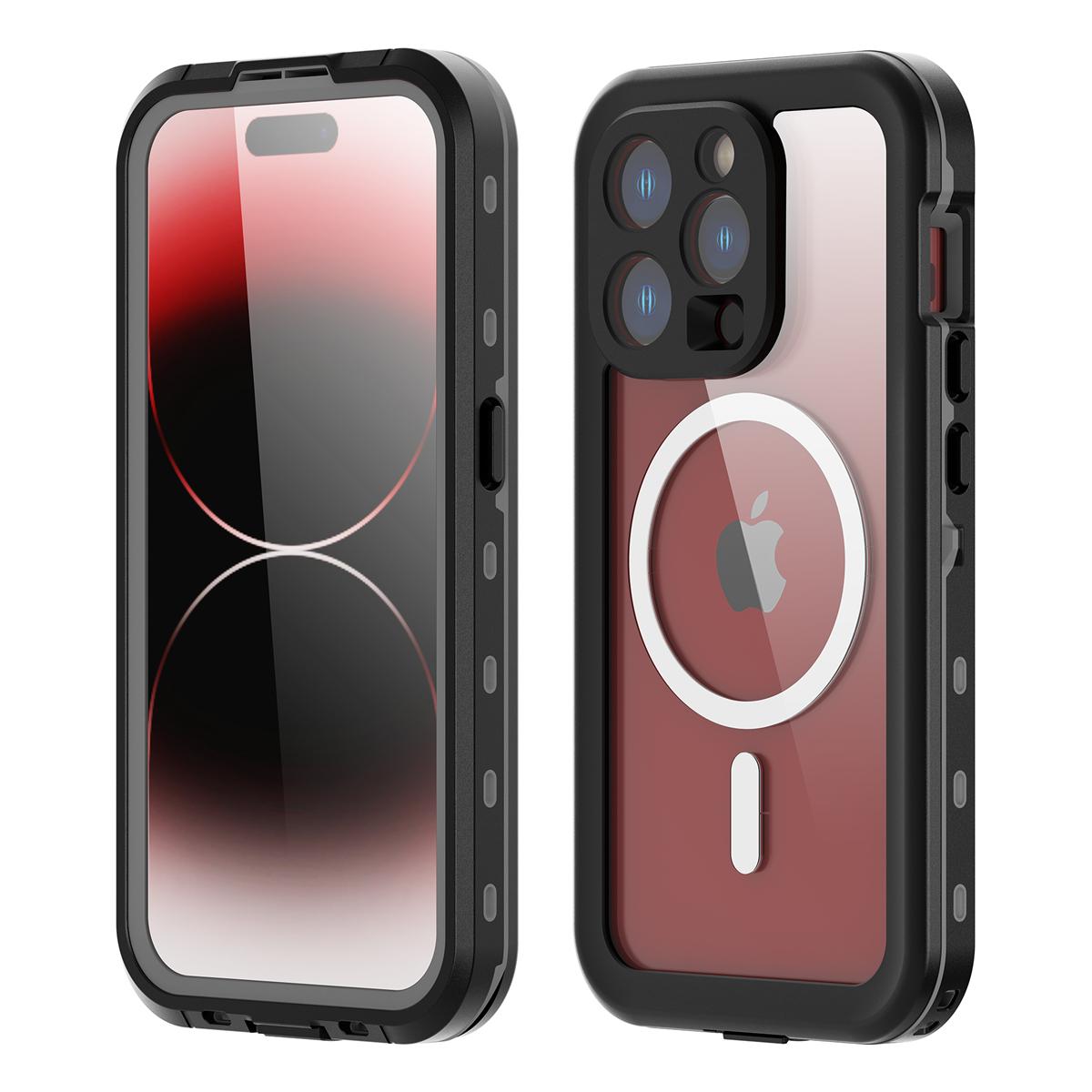 

Водонепроницаемый чехол IP68 для IPhone 17 16 15 14 13 Pro Max Беспроводная зарядка Поддержка MagSafe Пыленепроницаемый Ударопрочный 360 Полная защита For iPhone 15 чёрный