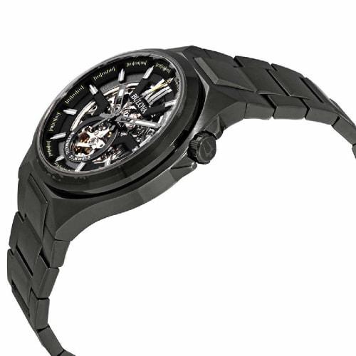 BULOVA 98A179 Klasické Automatické Gunmetal Skeleton Ciferník Automatické Pánske Hodinky