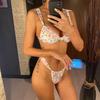 Tie Dye Flowers Printed High Leg Cut Bikini Female Swimsuit Women Swimwear Two-pieces Bikini set Bather Bathing Suit Swim