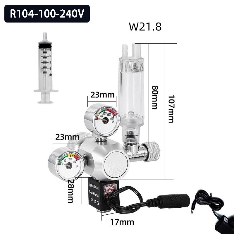 Aquarium CO2 Regulator Solenoid Valve Bubble Meter CO2 Control System Plant Water Grass Tank CO2 Pressure Reducing Valve