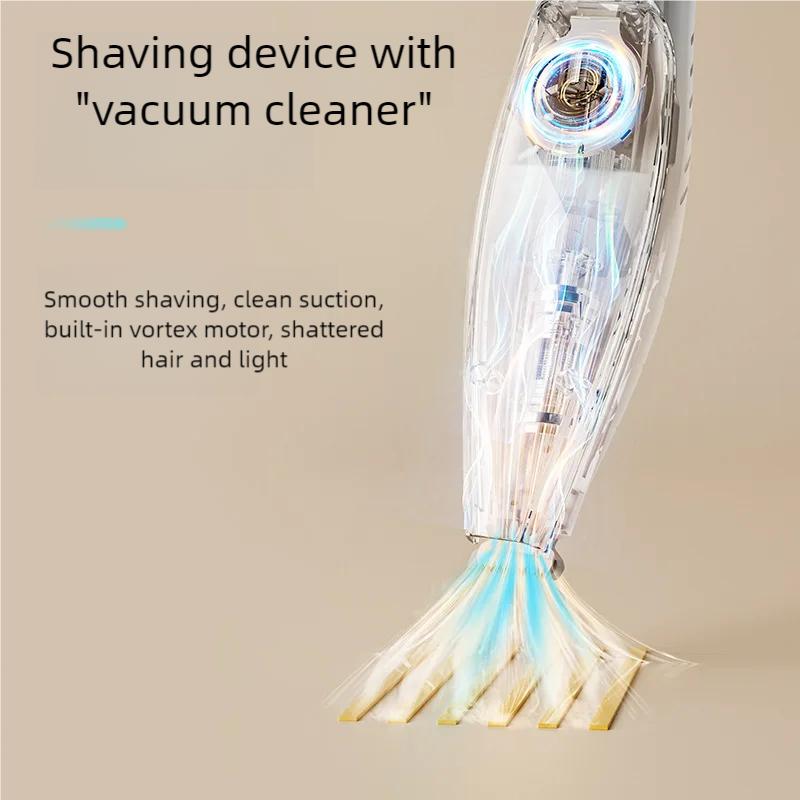 Cordless Pet Hair Trimmer with Suction Rechargeable USB Low Noise Electric Dog Groomer for Cat Dog Pet Grooming