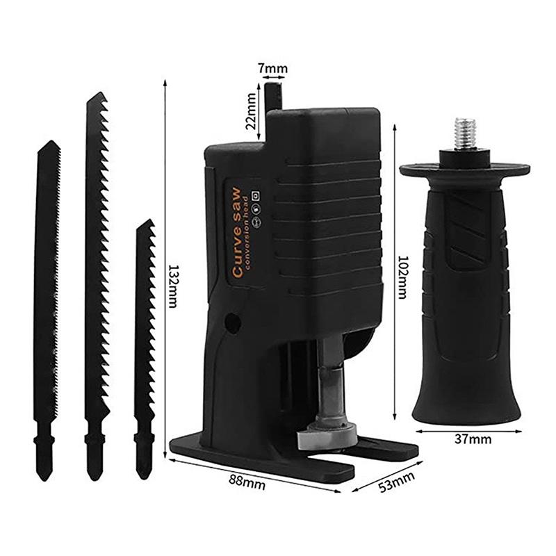 Multifunctional Reciprocating Saw Adapter Drill to Saw Converter for Wood Metal Plastic Cutting Handyman Daily Use