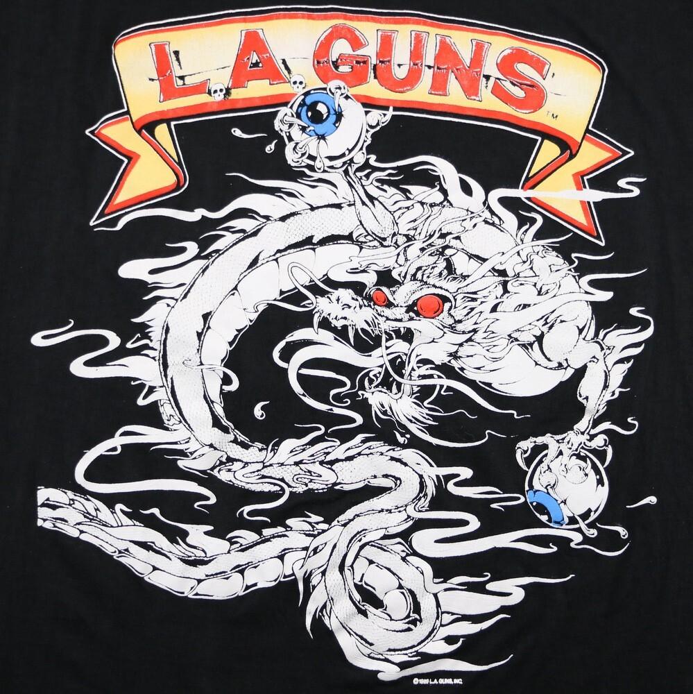 

1980 World Tour LA GUNS Band Cotton Black Full Size Unisex Shirt Unisex T-Shirt Graphic Tee M