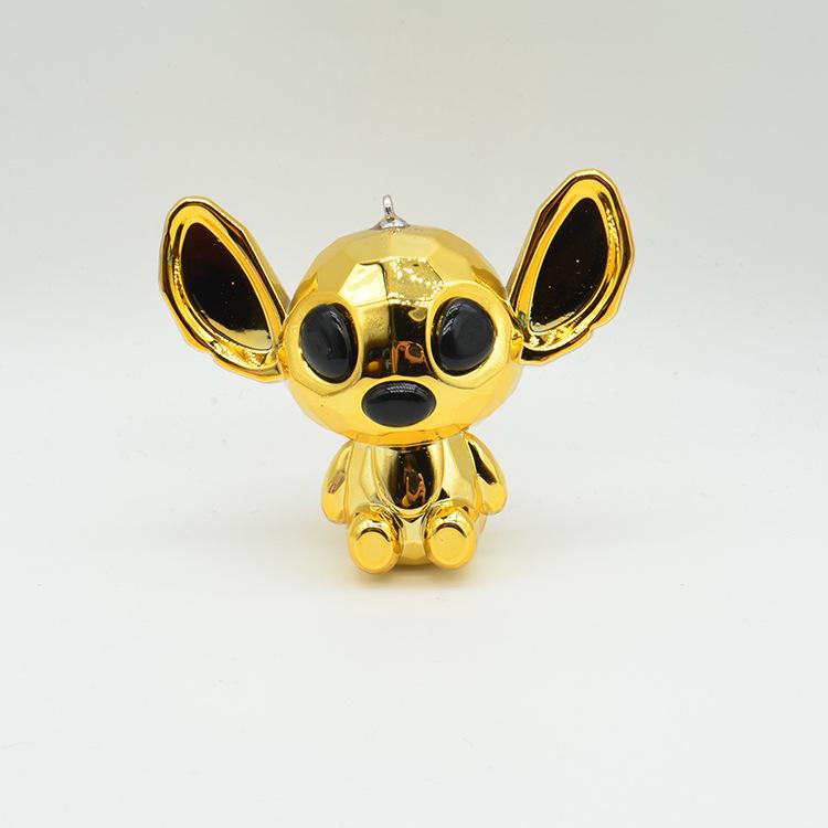 Мультяшный брелок-подвеска Инопланетянин с большими ушами - Акриловый, УФ-цвет, Гальваническое покрытие, Игрушка-аксессуар из слепой коробки 6611 золотой