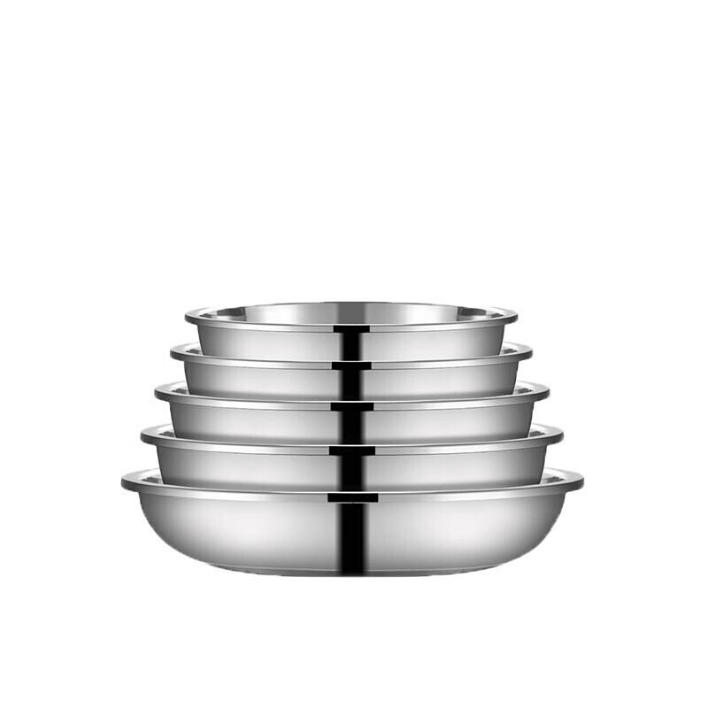 Homeglen 304 Stainless Steel Round Deep Dinner Plates