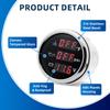 3 In 1 Digital 52mm Gauge with Alarm Water Temperature + Oil Pressure + Voltage Display Meter Sensor Kit For 12V24V Vehicle Boat
