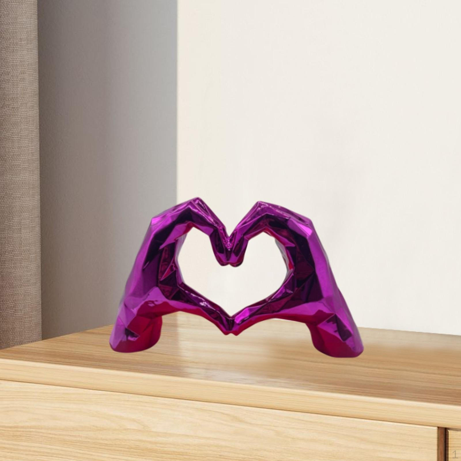 

Сердце Руки Скульптура Жест Фигурка Центральная часть Украшение стола Украшение из смолы для Purple