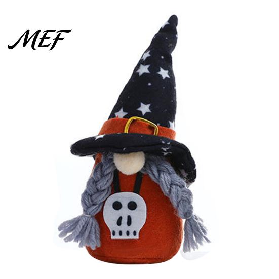 Handmade Felt Gnomes with Hats Halloween Plush Gnome Decoration, Spooky Witch Hat Swedish Tomte Elf Figurine, Soft Fabric Collectibles Mini