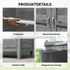 Garden Cabinet with Potting Table, Wooden Tool Shed with Galvanized Worktop, 2 Shelves, Grey