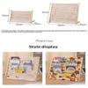 Solid Wood Kids Sling Bookshelf With Canvas Pockets And Large Capacity Perfect For Nursery Playroom Bedroom