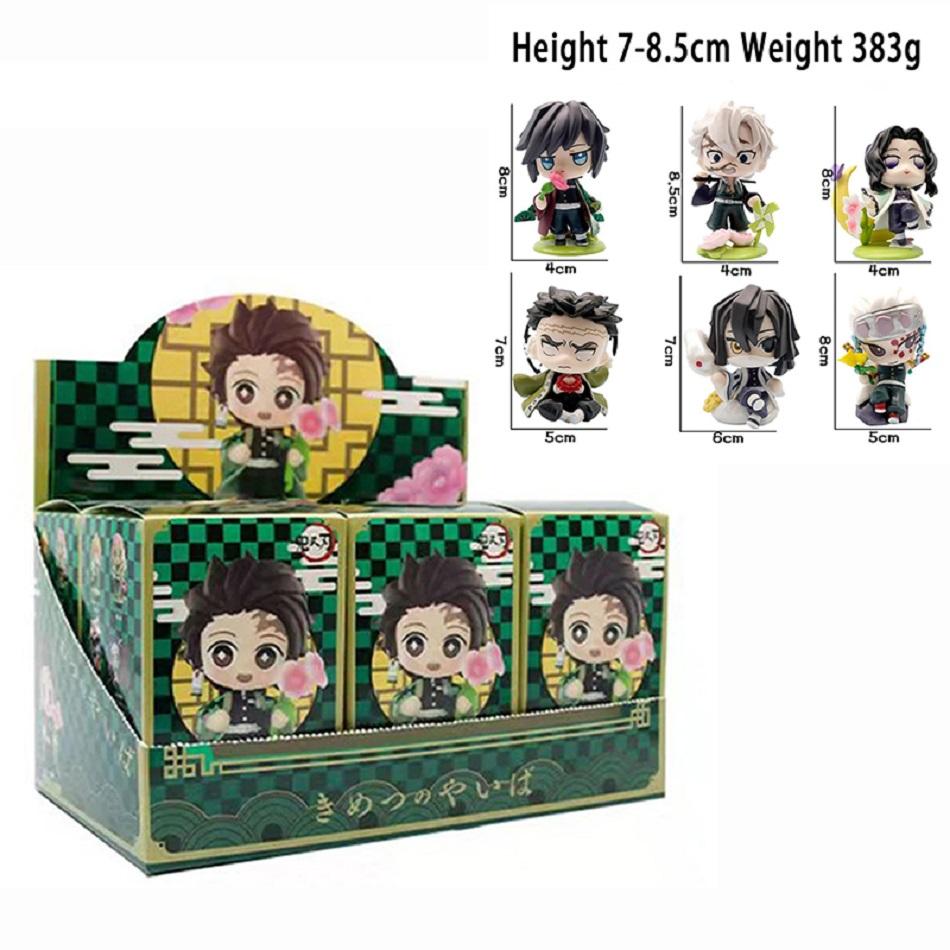 Demon Slayer Kimetsu No Yaiba Mystery Blind Box Niedliche Kawaii Figur Tanjirou Nezuko Kyoujurou Mitsuri PVC Modell Spielzeug Kinder Geschenke