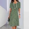 3D Geometric Stripe Print Elegant Women's Short-sleeved Summer Dress