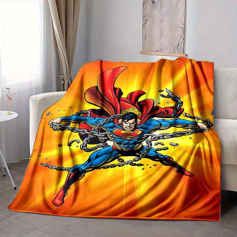 1pc Superman, Chains Flannel Throw Blanket Soft, Warm & Cozy for Couch, Bed, Office, and Travel Versatile All Season Gift, Christmas present