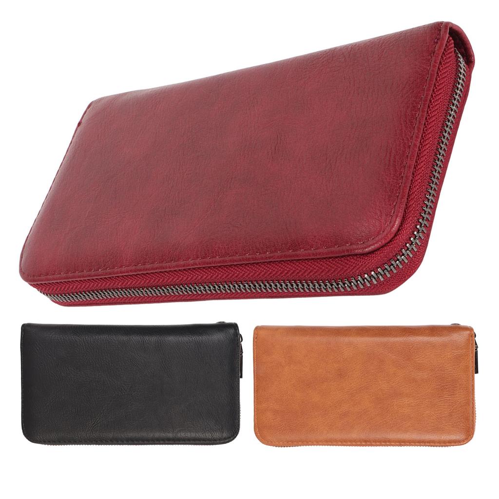 Credit Card Wallet 36 Card Slots Safe PU Leather Long  Case Purse with Hand Strap for ID Card 