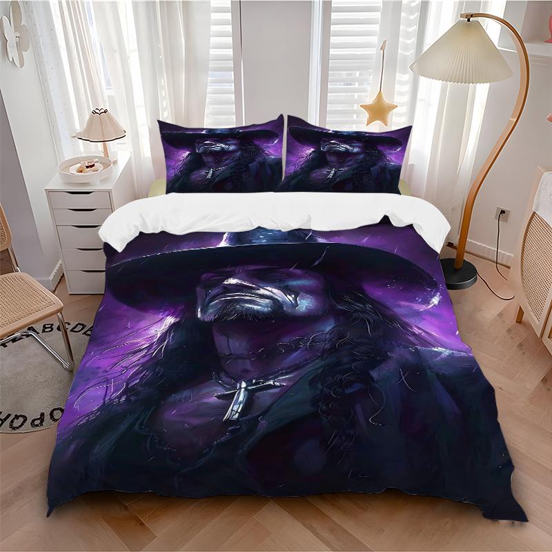 3pcs Purple Wizard Hat Home Bedding Set-Universal Three-Piece Suit for Bedroom, Guest Room, Living Room, Hotel-Perfect Holiday Gift for Fans