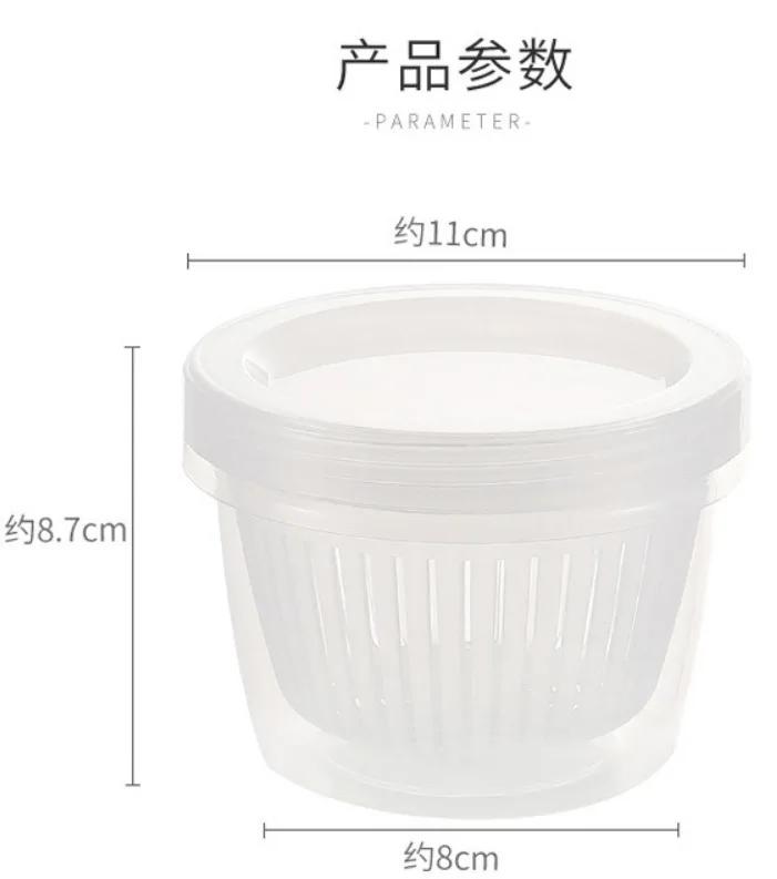 Plastic Container for Kitchen Refrigerator Organizer Box - Fruit Drain Seal, Ginger Garlic Storage, Green Onion Crisper Utensils