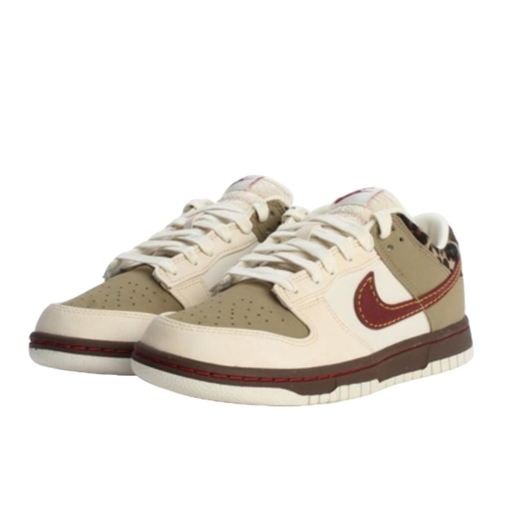 Nike Dunk Low Retro Khaki Týmová červená Perlově bílá