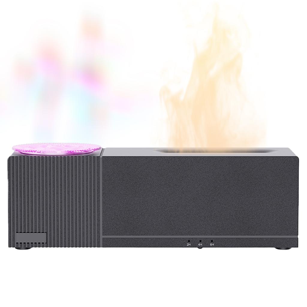 Flame Air Diffuser Humidifier with Ocean Wave Projector Essential Oil Diffuser Aroma Diffuser for Home Decor/Relaxation/Gift